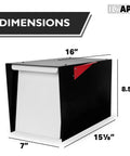 Modern Outdoor Mailbox With Post Mount In Black And White Powder Coated Steel Weatherproof Corrosion Resistant Hinges Magnetic Door