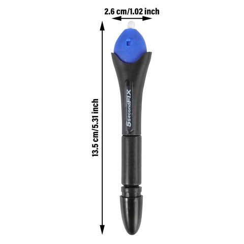 Badass Multi Surface Uv Curing Glue Pen That Gives You Instant Five Second Heavy Duty Bonding For Plastic Metal Wood Glass Leather Car Chips And Home Repairs With Zero Sweat, showing size and design.