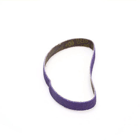 Cubitron II File Belts 60 Plus Grit 3/8 Inch By 13 Inch showing single file belt in purple, ideal for spot weld removal and deburring.