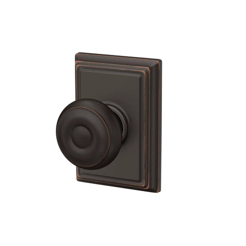 Georgian Door Knob With Addison Trim Aged Bronze Non Locking Hall And Closet Passage Door Knob For Interior Doors Easy Install