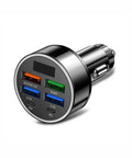Final Boss Fast Car Charger With 120 Watt Raw Power And Six Lightning Quick Ports, USB C Cigarette Lighter Adapter with ports and voltage display.