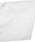 Close-up of pocket detail on Mens Lab Coat Costume For Adults, Breathable White Doctor Jacket, Unisex Design, Durable Cotton Labwear