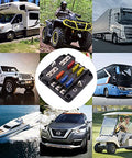 Waterproof 6 Way Fuse Block With Ground Negative Busbar, 100 Amp Max, LED Indicator for vehicles, yachts, RVs, golf carts