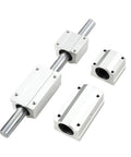 4-pack white aluminum linear bearing blocks with steel guide rods for CNC routers and 3D printers