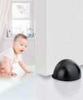 Magnetic Door Stop 4 Pack Self Adhesive Black Brushed Satin Stainless Steel Floor Stops For Bottom Of Door Keeps Door Open