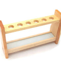 Six Slot Wooden Test Tube Rack For Lab And Classroom Use Premium Fir Wood Holder With 0.82 Inch Holes