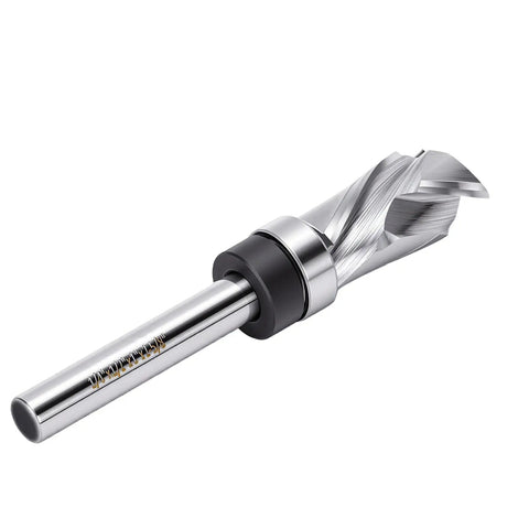 GOTOTOP Spiral Flush Trim Router Bit For Woodworking Pros With 1/2 Inch Shank showcasing a tungsten carbide tip and spiral design.