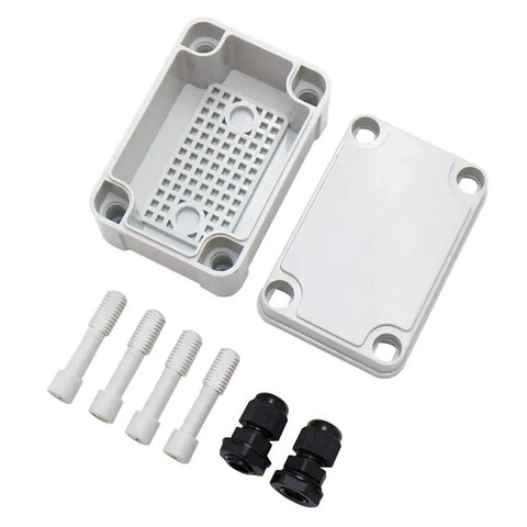 Tough As Nails Outdoor Weatherproof Electrical Box Grey IP67 ABS Plastic Case 3.74 X 2.56 X 2.17 Inches With 2 NPT 0.25 Inch Glands Parts