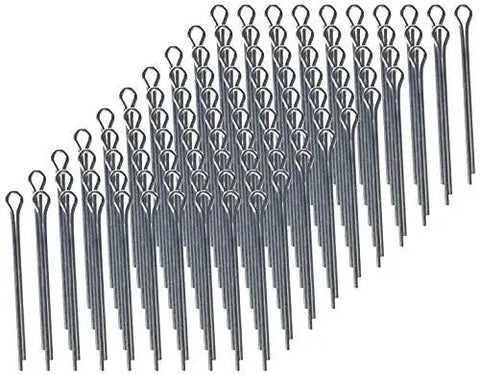 3/16 X 3 Inch Cotter Pin Extended Prong Zinc Finish 100 Pack For DIY Metalwork, Easy Insertion With Pliers, Bulbous Head Prevents Slippage
