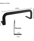 Heavy Duty Mattress Retainer Bars Four Pack Kick Those Midnight Shifts And Lock Your Base Down Securely On Adjustable Platform Or Rv Frames Today, matte black steel brackets, 10.3in length, 0.13in thick.