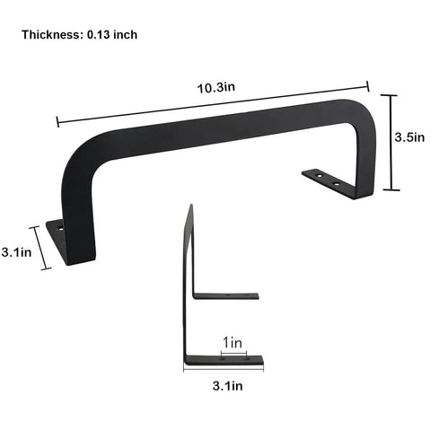 Heavy Duty Mattress Retainer Bars Four Pack Kick Those Midnight Shifts And Lock Your Base Down Securely On Adjustable Platform Or Rv Frames Today, matte black steel brackets, 10.3in length, 0.13in thick.