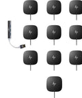 Legit Slick One Cable USB C Dock And Thunderbolt Hub Bundle With Eleven Ports For Lightning Charging Networking and Seamless Data Swaps On PCs And Notebooks Bulk Pack Of Ten, featuring 10 black docking stations.