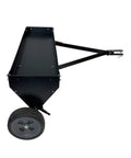 Side view of Tow Behind Plug Aerator With Folding Easy Store Tow Bar, 42 Inch Working Width, 16 Gauge Steel Spoons for Lawn Care