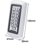 Waterproof Standalone Access Control Keypad With Metal RFID Card Reader For Door And Gate Entry 2000 User Capacity Wiegand 26 Bit