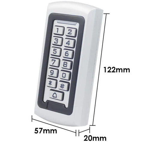 Waterproof Standalone Access Control Keypad With Metal RFID Card Reader For Door And Gate Entry 2000 User Capacity Wiegand 26 Bit