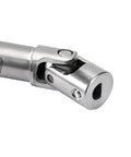 Close-up of stainless steel center drive shaft for FCX24M Defender 1/24 RC crawler with D-shaped connection visible.