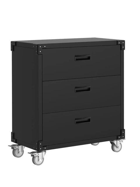 Beefed Up Heavy Duty 3 Drawer Rolling Tool Cabinet On Wheels For Garage And Workshop Mobile Metal Storage Cabinet