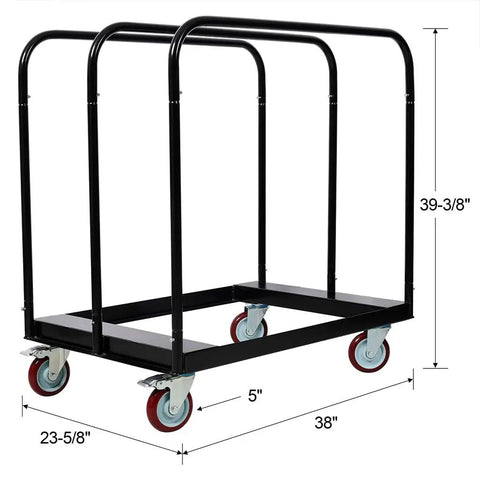 Rock Solid Drywall Cart And Panel Truck With 1500 Lb Capacity Heavy Duty Steel Platform Dolly featuring five inch swivel casters.