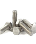 Hex Head Bolt With Fully Threaded Shaft Half Inch Diameter 13 Threads Per Inch Two Inches Long Stainless Steel 304 Plain Finish Pack Of Eight