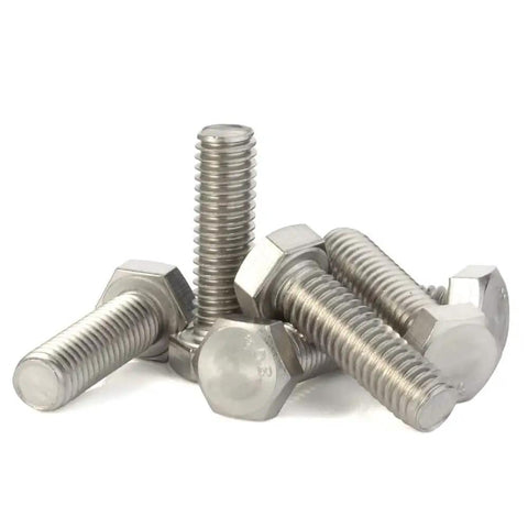 Hex Head Bolt With Fully Threaded Shaft Half Inch Diameter 13 Threads Per Inch Two Inches Long Stainless Steel 304 Plain Finish Pack Of Eight