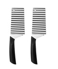 HAKIDZEL Wave Potato Cutter Crinkle Slicer, stainless steel blades with black ergonomic handles, 2-piece set.