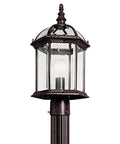 Barrie Outdoor Post Mount 1 Light In Tannery Bronze With Clear Beveled Glass Wet Location Rated A19 Bulb Not Included Durable Post Light