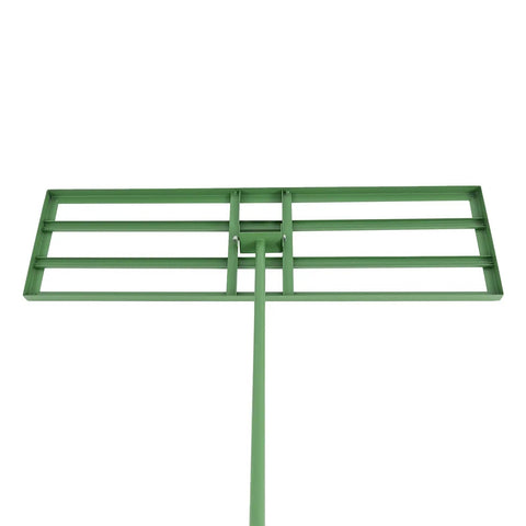 Heavy Duty Lawn Leveling Rake With 180 Degree Adjustable Head And 5.74 Feet Long Handle, rust-resistant steel tool, front view
