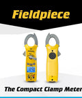 Front and back view of Compact HVACR Clamp Meter With True RMS Temperature Capacitance And Backlight For Field Service