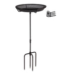 Sturdy Standing Bird Feeder Bowl On A 29.1 Inch Iron Stand, Detachable Outdoor Decor For Garden, Backyard, Patio Or Deck, Totally Built For Attracting Birds And Easy To Refill, Rust Resistant And Durable, black metal design.