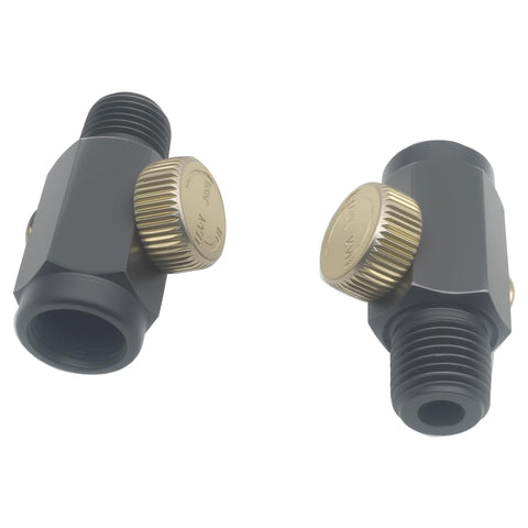 Two Pack Brass Inline Air Flow Regulator Adjustable One Quarter Inch NPT Male and Female Valves for Air Compressors