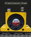Set Of 2 High Speed Pneumatic Air Turbine Vibrators For Industrial Systems showing GT25 model in yellow aluminum body