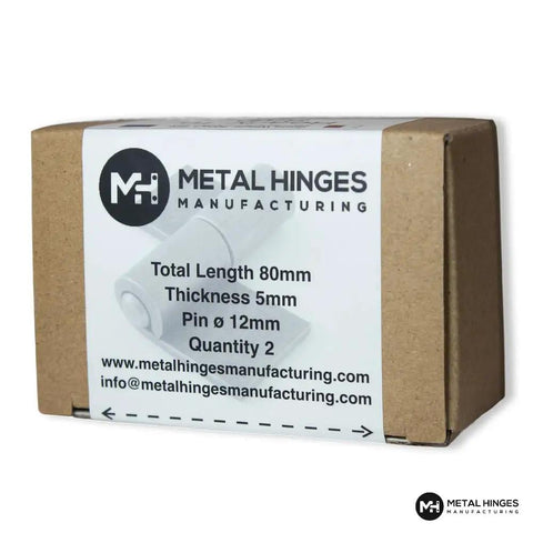 Box containing Heavy Duty Weld On Hinges For Doors And Gates, 5mm Thick Steel With Detachable Pin, 50 Pieces, Easy Weld Install.