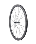 Side view of Thirty Eight Millimeter Carbon Clincher Road Bike Wheelset Tubeless Ready Rim Brake With Sapim CX Ray Spokes Beefy Aero Profile