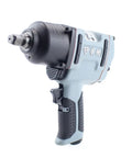 Professional Grade Half Inch Drive Pneumatic Impact Wrench Tough As Nails Air Powered Tool For Grease Monkey Auto Shop Repair Heavy Duty Mechanic Essentials close-up angle with detailed trigger and socket.