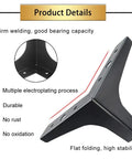 Close-up of 4 Inch Metal Furniture Legs Black Set Of 4 Heavy Duty Modern Style Replacement Sofa Feet with weld details and stability features.