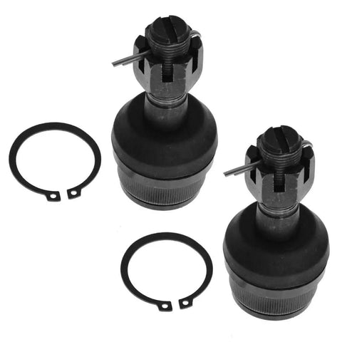 Straight Shooter Ten Piece Steering And Suspension Kit With Tie Rod Ends Drag Links Ball Joints And Sway Bar Links For 2008 2009 2010 Ford Super Duty Four Wheel Drive Trucks Built Tough - close-up of ball joints and retaining clips.