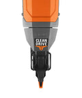 Close-up of Two And One-Eighth Inch 18-Gauge Brad Nailer With Clean Drive Technology showcasing the precise fastening tip.