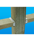 FB24Z ZMAX Galvanized Fence Rail Bracket For 2x4 Slotted Rails, 20-Gauge Steel, Preinstalled Brackets Installed on Wood Fence