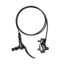 Bucklos Zoom MTB 4-piston hydraulic brake lever and caliper pair, black, with hose