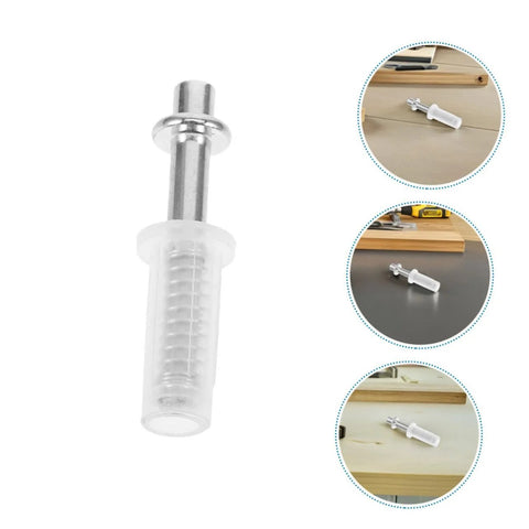 Bifold closet door pivot hinge pin with chrome metal stem and white plastic sleeve