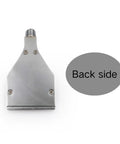 Back view of Pro Grade Aluminum Flat Nozzle With One Quarter Inch BSPT Thread, 16 Hole Air Blower Nozzle, silver finish.