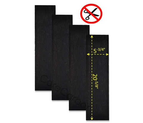 Exact Fit Carbon Pre Filter For Honeywell Air Genius 3 4 5 6 Purifiers, 4-pack, dimensions shown, no trim icon