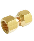 Brass Flare Tube Fitting Coupling Set Of Two Three Eighths Inch Female To Three Eighths Inch Female Swivel Nut Union Pipe Connector Tough As Nails Brass Construction Corrosion Resistant Leak Free For Pro Grade Hydraulics, brass coupling