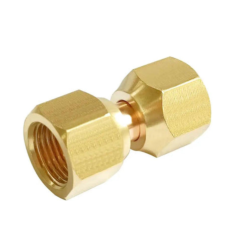 Brass Flare Tube Fitting Coupling Set Of Two Three Eighths Inch Female To Three Eighths Inch Female Swivel Nut Union Pipe Connector Tough As Nails Brass Construction Corrosion Resistant Leak Free For Pro Grade Hydraulics, brass coupling