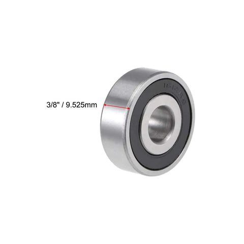 Deep Groove Ball Bearing 1614-2RS 4 Pack Sealed On Both Sides Three Eighths Inch Inner Diameter One And One Eighth Inch Outer Diameter Three Eighths Inch Width ABEC 1 Tolerance Z2 Noise Level Chrome Steel Bearings, 3/8 in bore