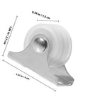 Ultra Silent 1 Inch PVC Swivel Caster Wheel for Furniture, close-up view showing dimensions and material details.