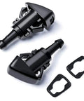 Front Windshield Washer Nozzles Kit For Ram, Chrysler, Dodge, Jeep Replacement with 2 spray nozzles and gaskets.