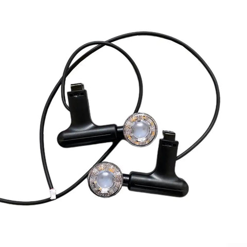 Brilliant Yellow LED Turn Signal Lights For 48V And 60V E Bikes Super Bright Daytime Running Warning Lamps For Serious Safety On Busy Streets, pair with 20cm wire