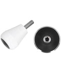 58 Millimeter Size Coffee Tamper Top Tier Stainless Espresso Press with smooth grip and flat pad components viewed from side angle.