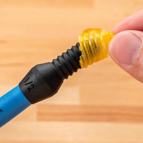 Silicone Glue Brush Kit For Woodworking, Dual Ended Dowel Glue Applicator With Easy Cleanup showing 1/2 inch tip